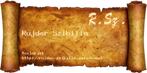 Rujder Szibilla névjegykártya